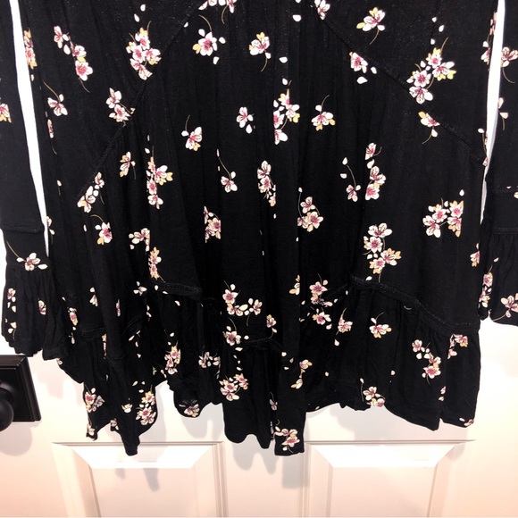 Free People Olivia Tunic in Black Floral Print - Picture 3 of 7